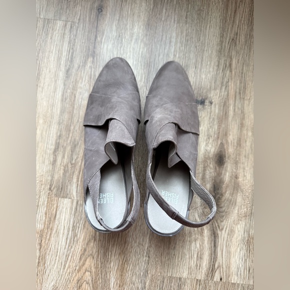 Eileen Fisher Token  Slingback Bootie. Sz 9 Rye Grey Rubles Leather - Picture 2 of 7